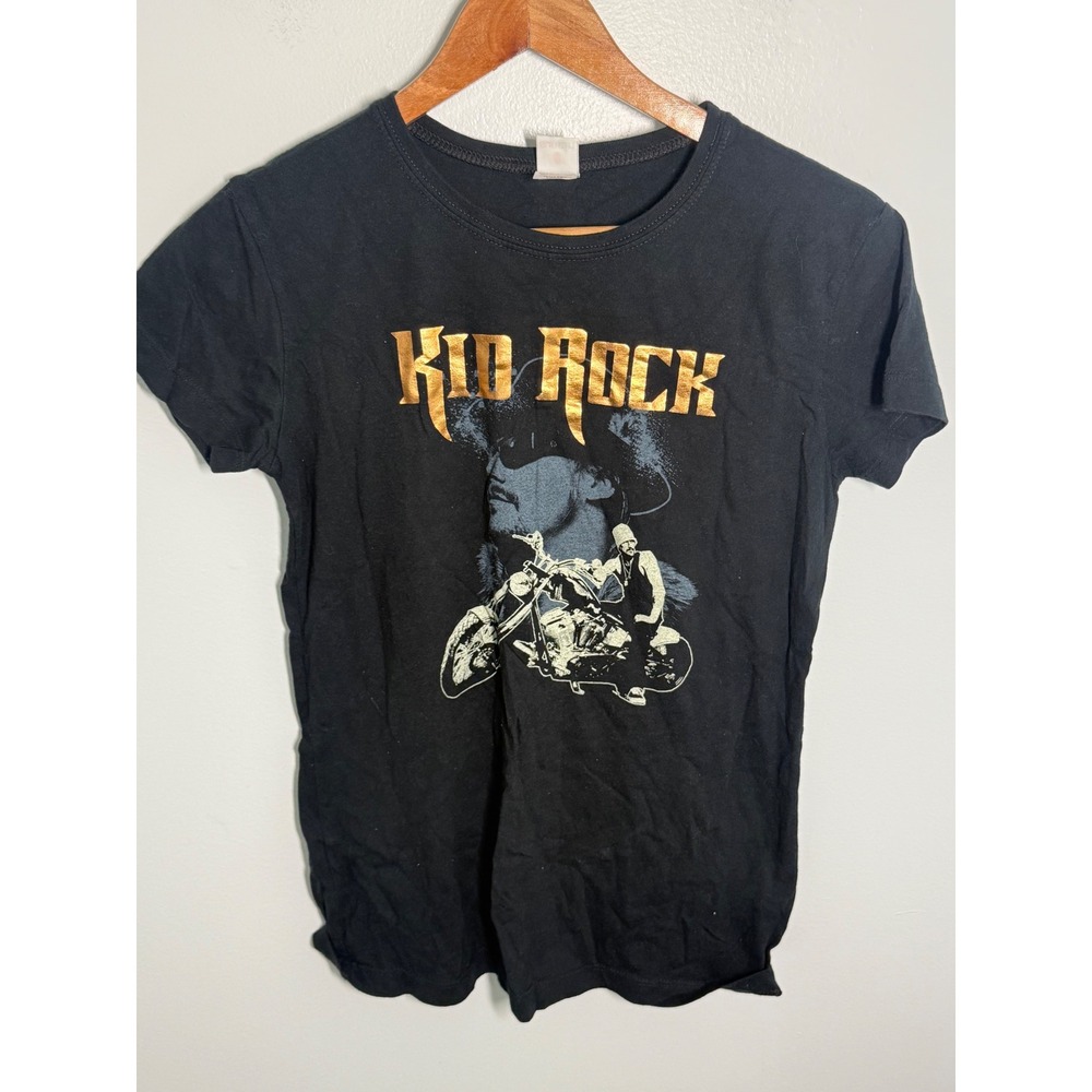Vintage Sun Girl Kid Rock Graphic Tee Black Gold Motorcycle Shirt Womens Large